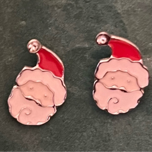 Santa Earrings with Swarovski Crystal | Handmade Holiday Jewelry NWT - Picture 8 of 15